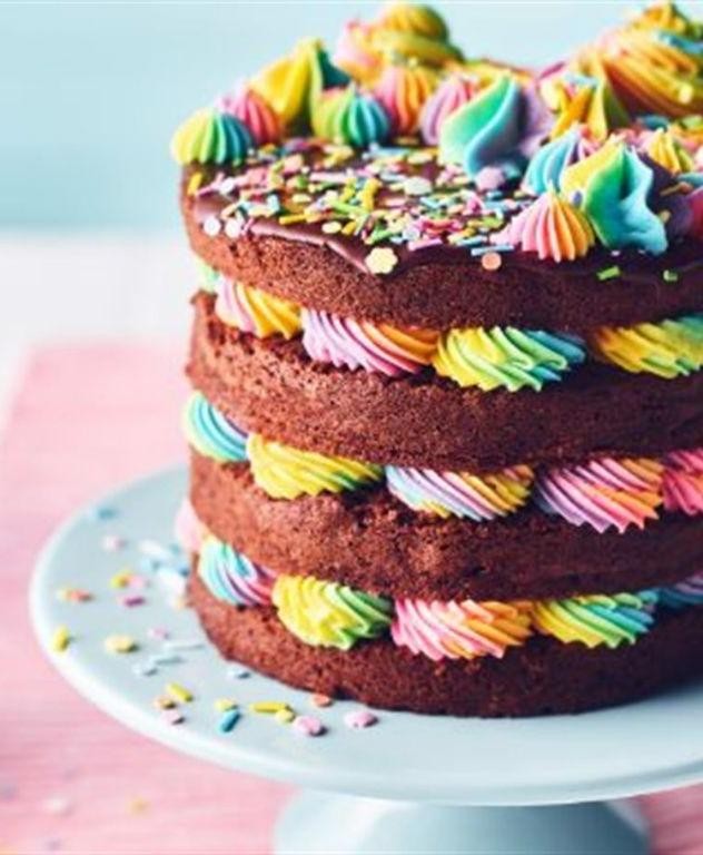 Chocolate Rainbow Layer Cake