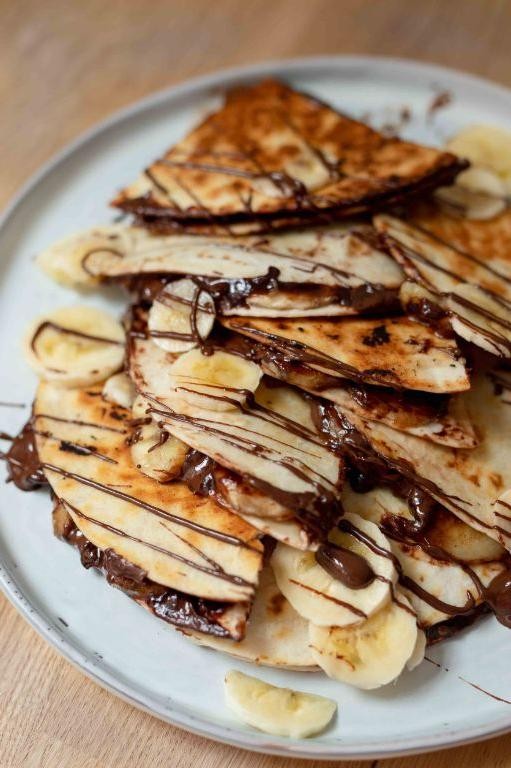 Chocolate and Banana Dessert Quesadilla