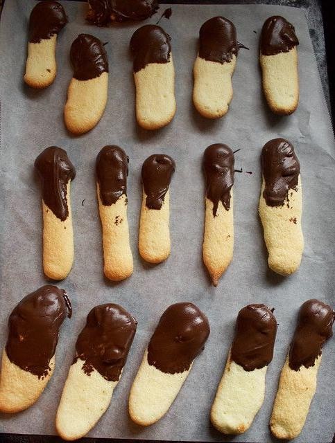 Chocolate-Dipped Ladyfinger Cookies