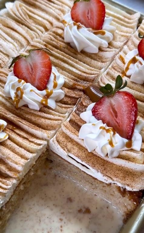 Churro-Style Tres Leches Cake with Cinnamon Sugar