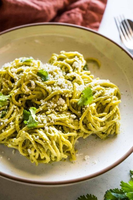 Cilantro Lime Green Spaghetti