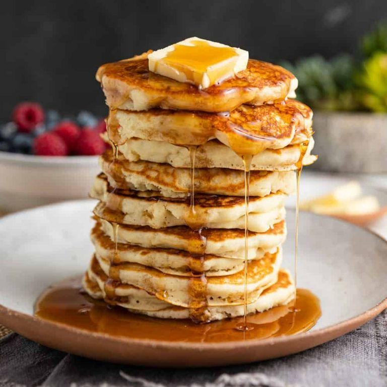Classic Griddle Pancakes with Maple Syrup