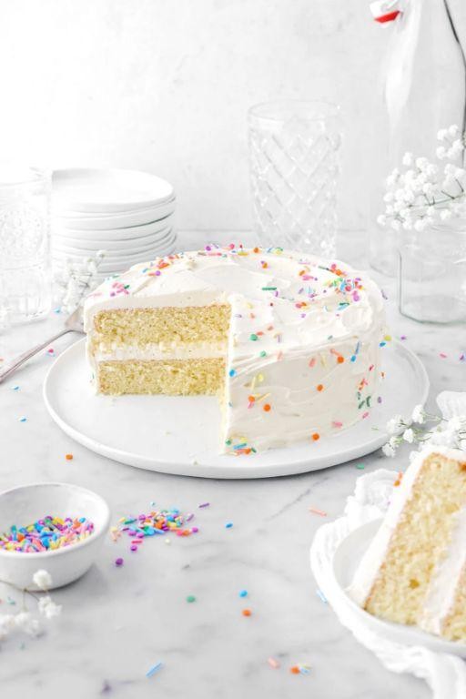 Classic Vanilla Birthday Cake with Buttercream Frosting