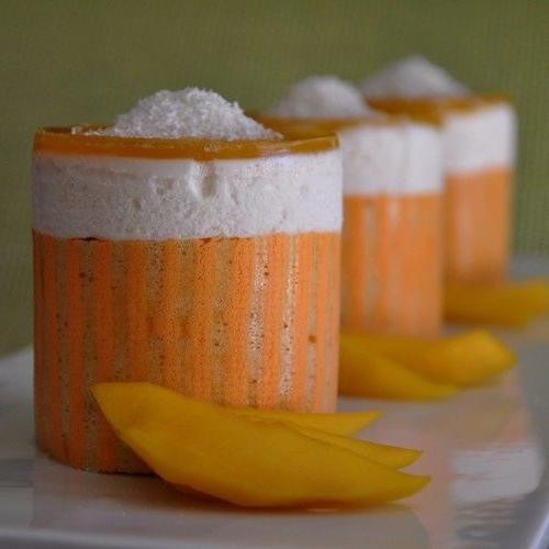 Coconut Bavarian Cream with Mango Compote