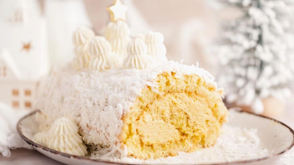Coconut Mango Buche de Noel