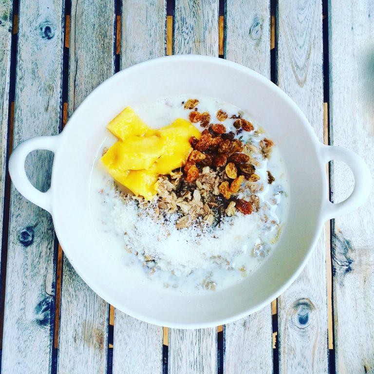 Coconut Milk Cream of Wheat with Mango