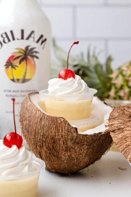 Coconut Rum Cream Jello Shooters