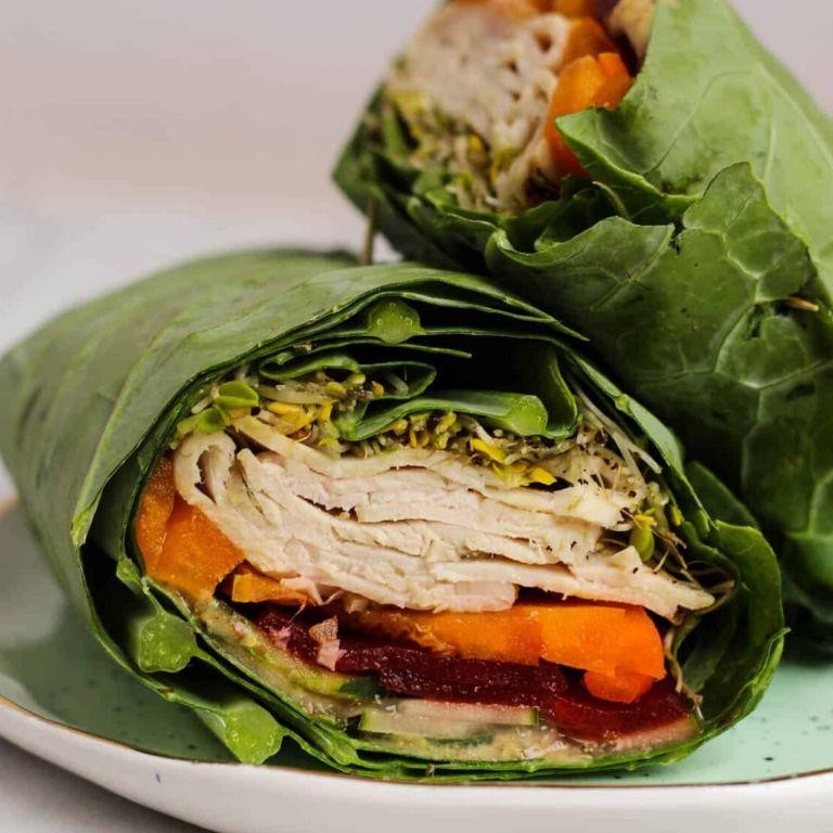 Collard Greens Wrapped Turkey Rolls