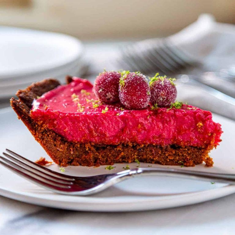 Cranberry Lime Tart with Gingersnap Crust