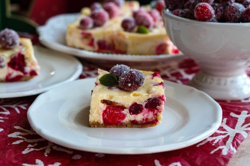 Cranberry Orange Cheesecake Bars