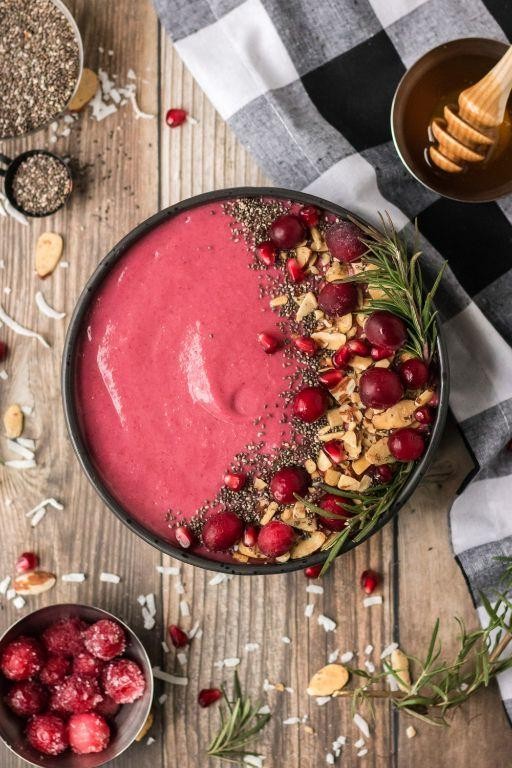 Cranberry Sauce Smoothie Bowl