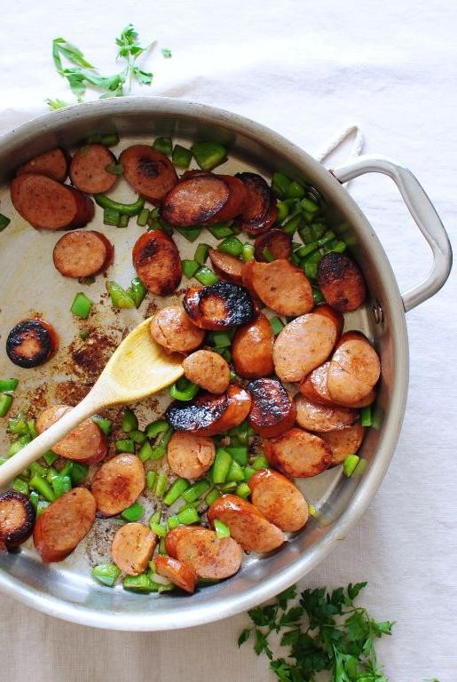 Crawfish Tail and Andouille Sausage Skillet