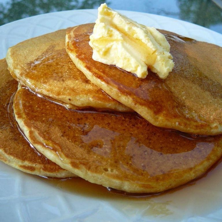 Cream of Wheat Pancakes with Maple Syrup