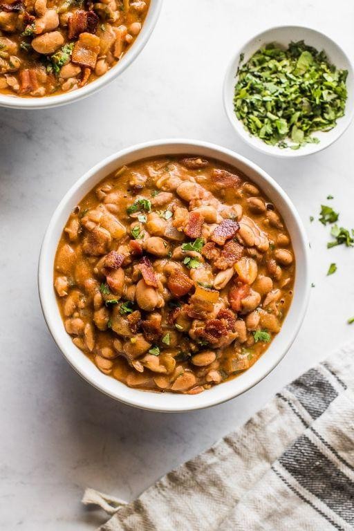 Creamy Borracho Beans with Queso Fresco