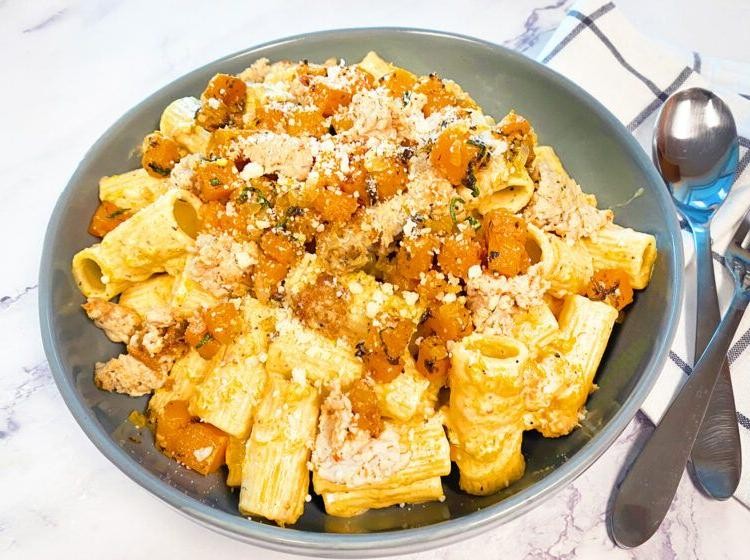 Creamy Chicken and Butternut Squash Pasta Bake