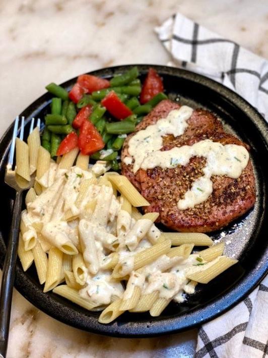 Creamy Garlic Parmesan Pork Pasta