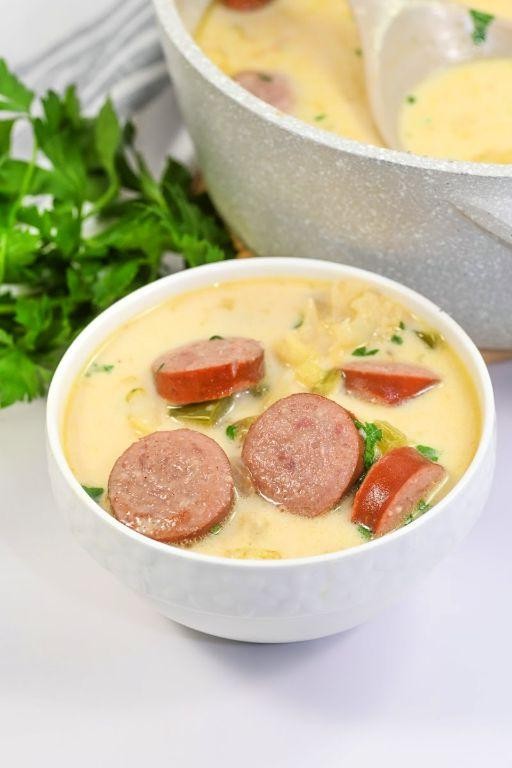 Creamy Keto Kielbasa Soup