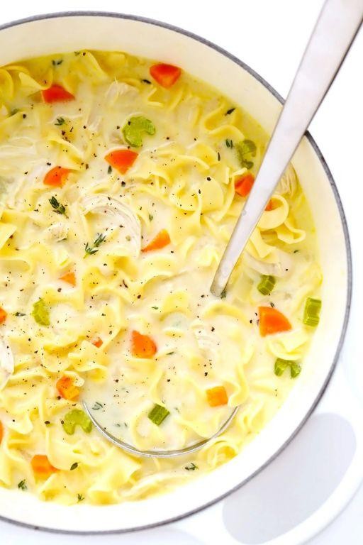 Creamy Lemon Herb Chicken Noodle Soup