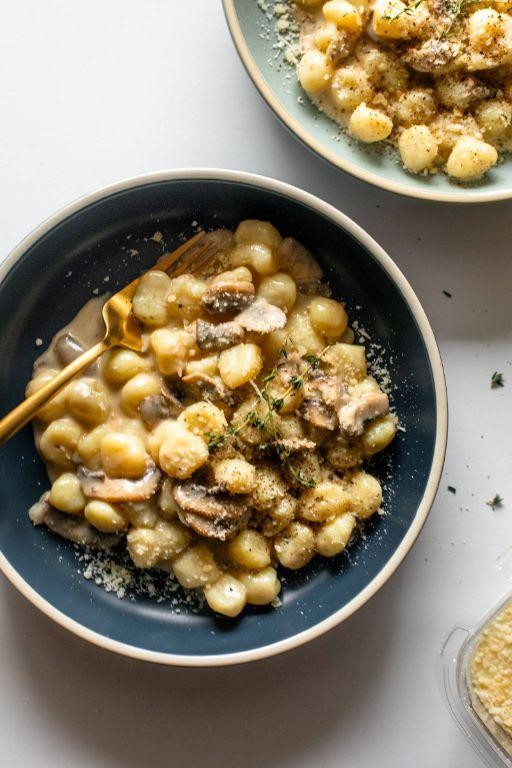 Creamy Mushroom and Thyme Alfredo Gnocchi