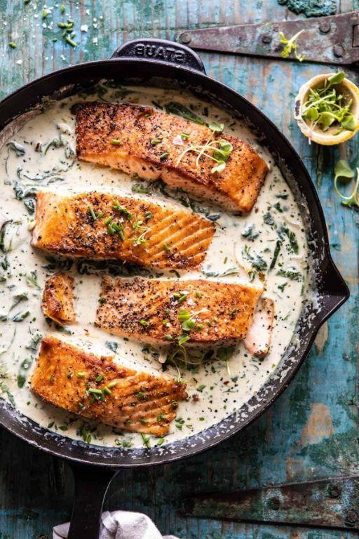 Creamy Spinach and Salmon Bake