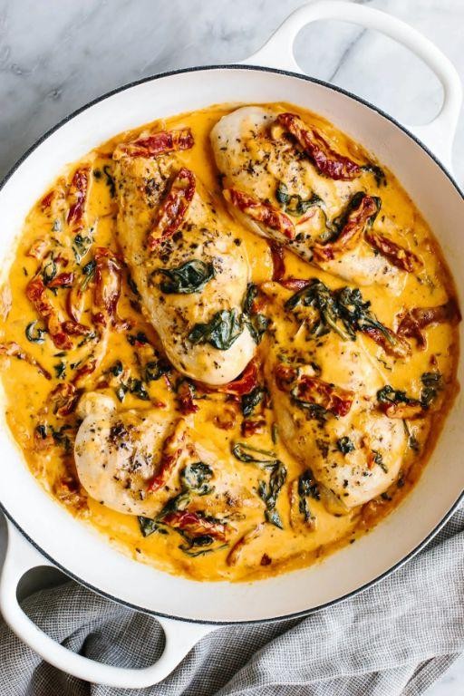 Creamy Tuscan Chicken Breast Bake