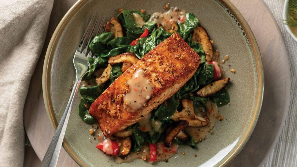 Crimson Oil Seared Salmon with Dill