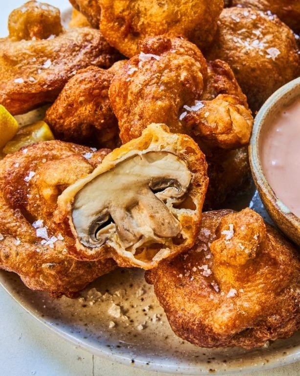 Crispy Beer-Battered Mushrooms