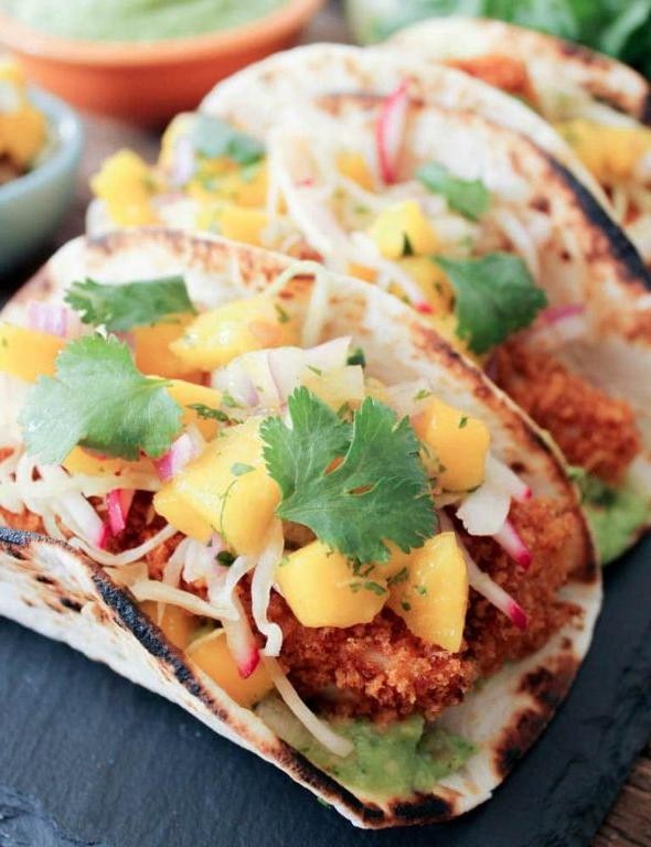 Crispy Varavah Tacos with Mango Salsa