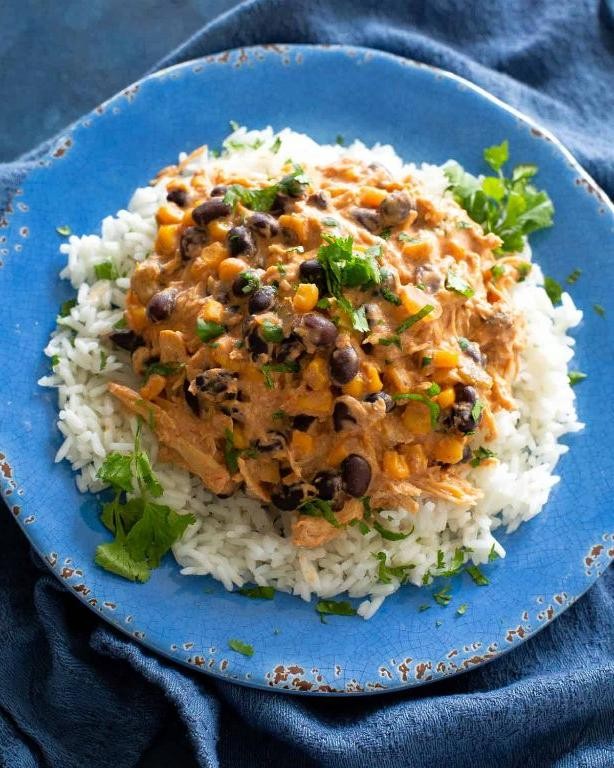 Crock Pot Bone-In Chicken with Black Beans and Corn