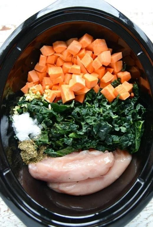Crockpot Sweet Potato and Kale Stew
