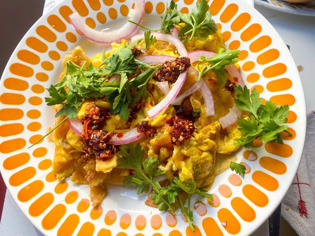 Crunchy Migas with Pickled Red Onions