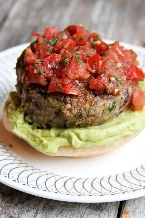 Cuban Black Bean Burgers with Avocado Crema
