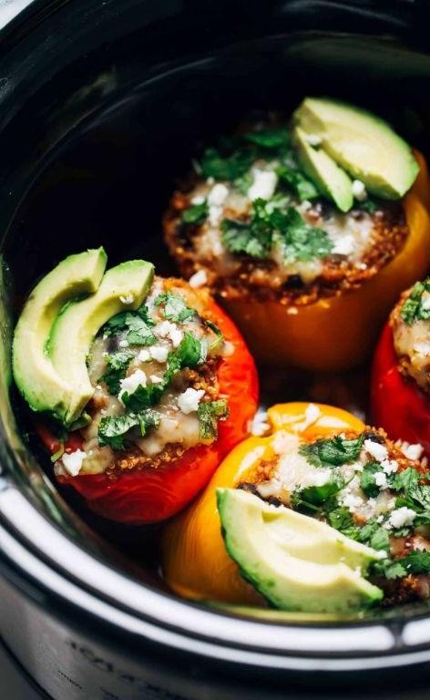 Cuban Black Bean Stuffed Peppers