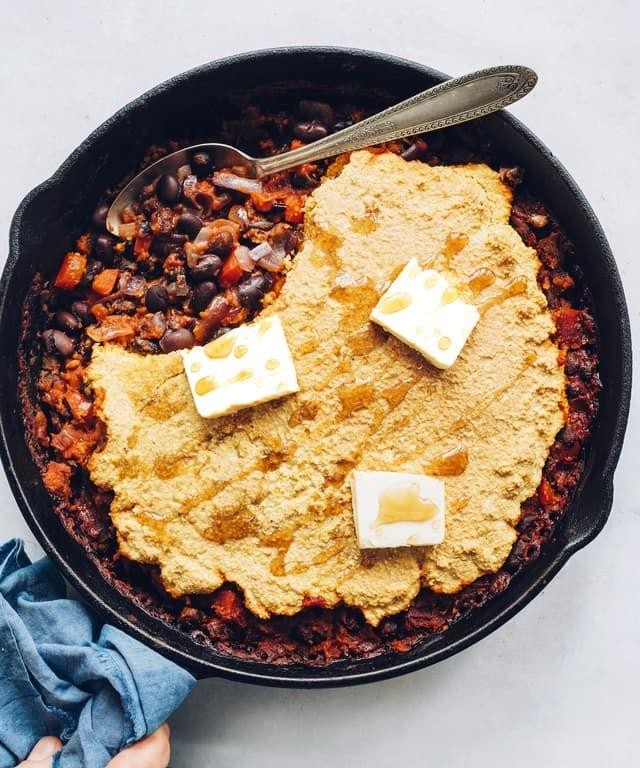 Cuban Black Bean and Cornbread Casserole