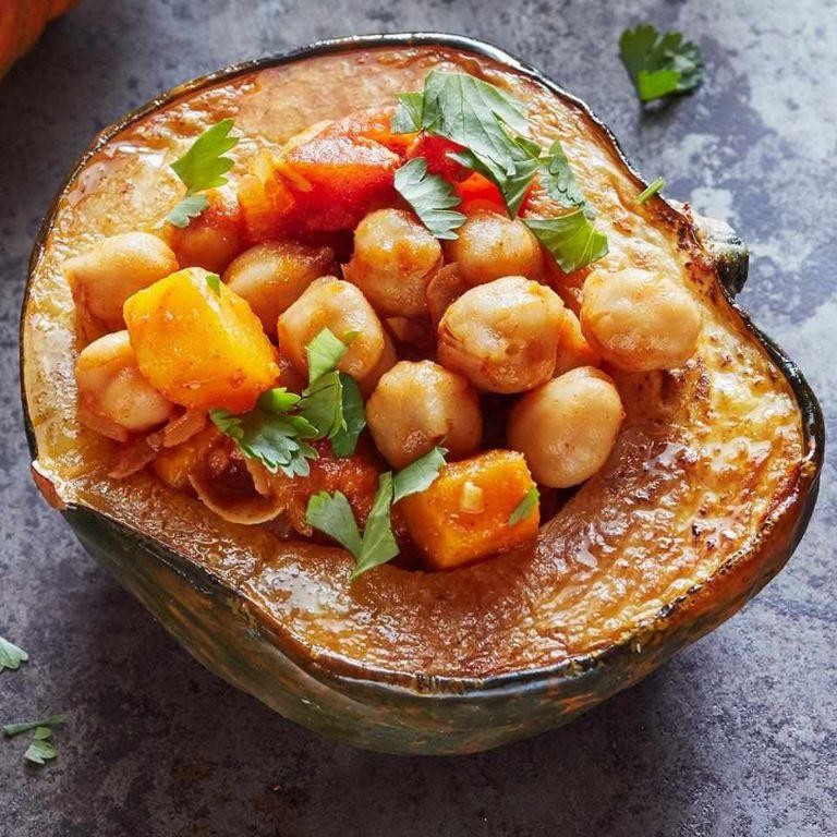 Curried Chickpea Stuffed Acorn Squash