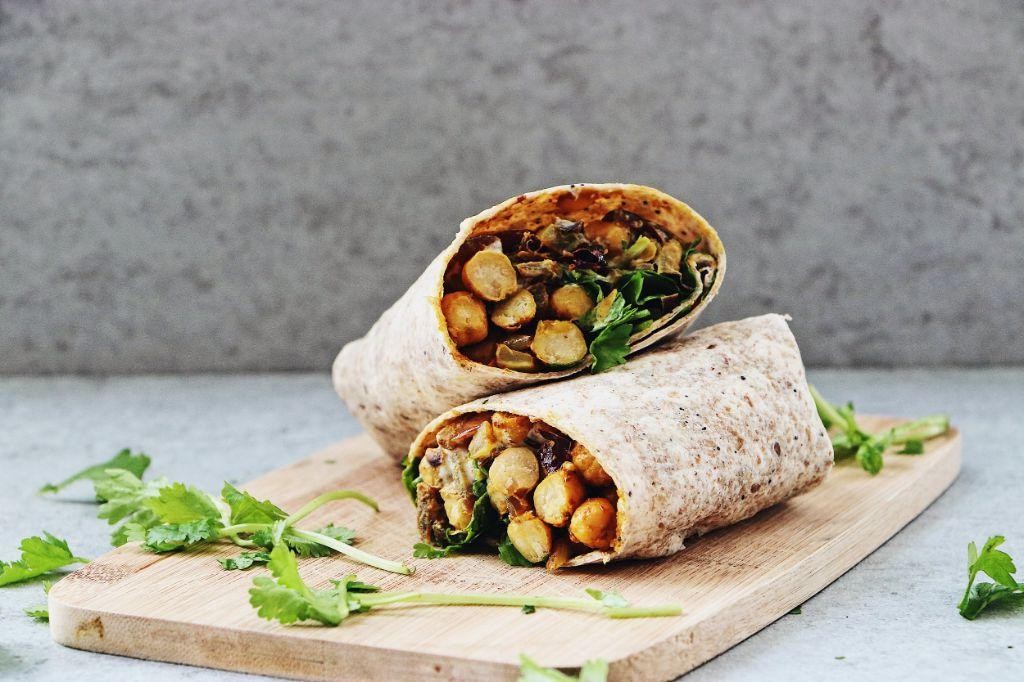 Curried Chickpea and Mango Wrap