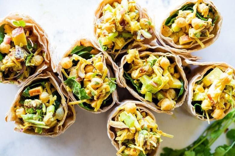 Curried Chickpea and Spinach Wrap