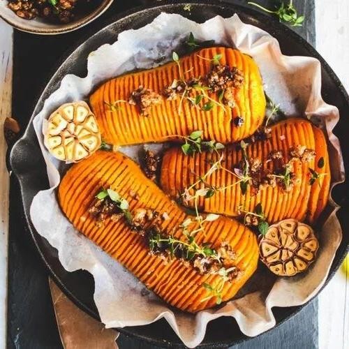 Curry Spiced Hasselback Butternut Squash