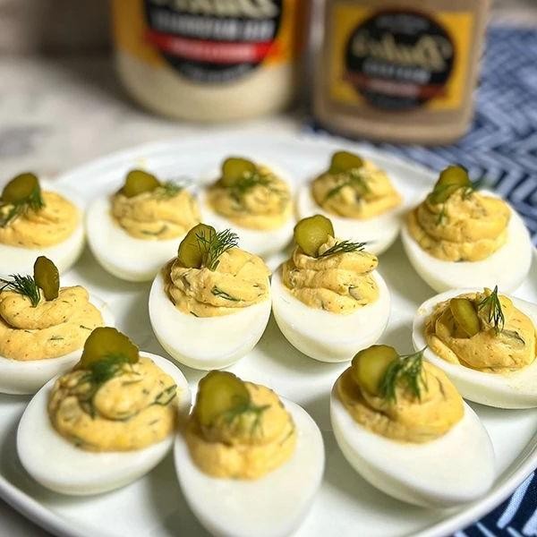 Dill Pickle Deviled Eggs