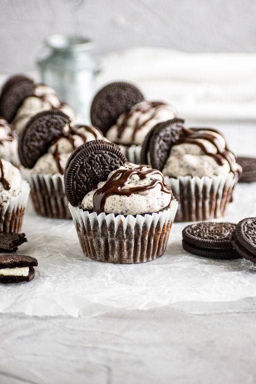Double Chocolate Oreo Cupcakes