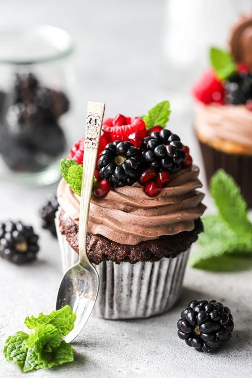 Double Chocolate Protein Powder Cupcakes