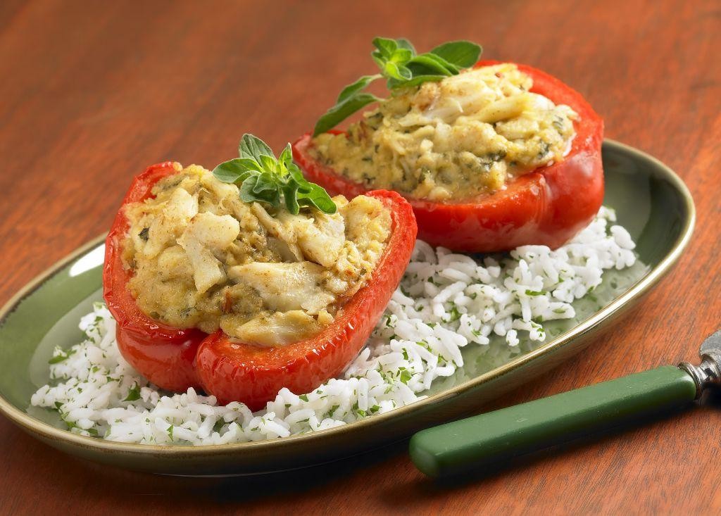 Dungeness Crab Stuffed Bell Peppers