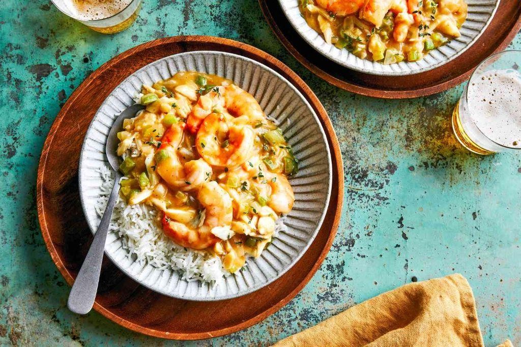 Dungeness Crab and Shrimp Étouffée