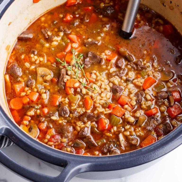 Dutch Oven Beef and Barley Soup