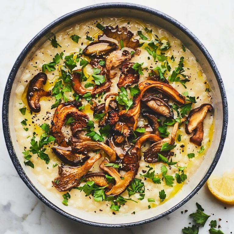 Dutch Oven Mushroom Risotto