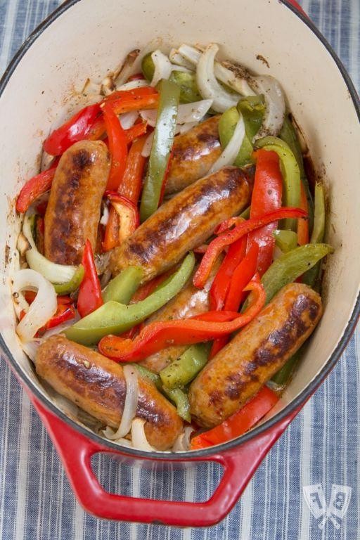 Dutch Oven Sausage and Peppers