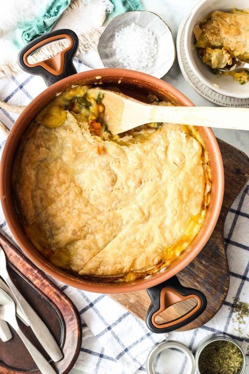 Dutch Over Chicken Pot Pie with Flaky Crust