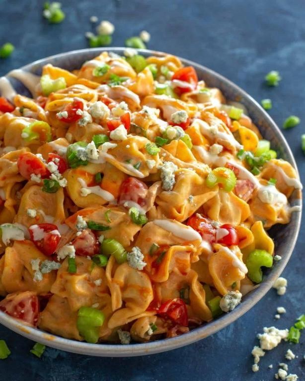 Easy Buffalo Chicken Tortellini Salad