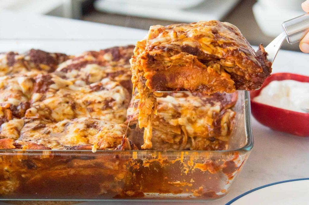 Easy Cheesy Chicken Enchilada Casserole