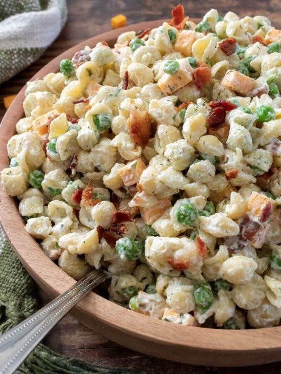 Easy Ranch Tortellini Salad with Bacon and Peas